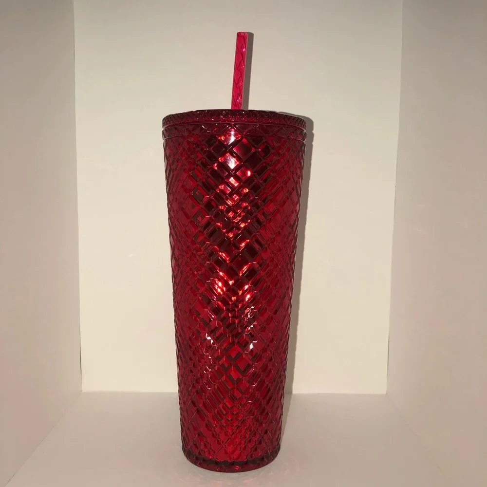 Starbucks Winter 2021 Collection Red Grid Cold Cup - Picture 4 of 4